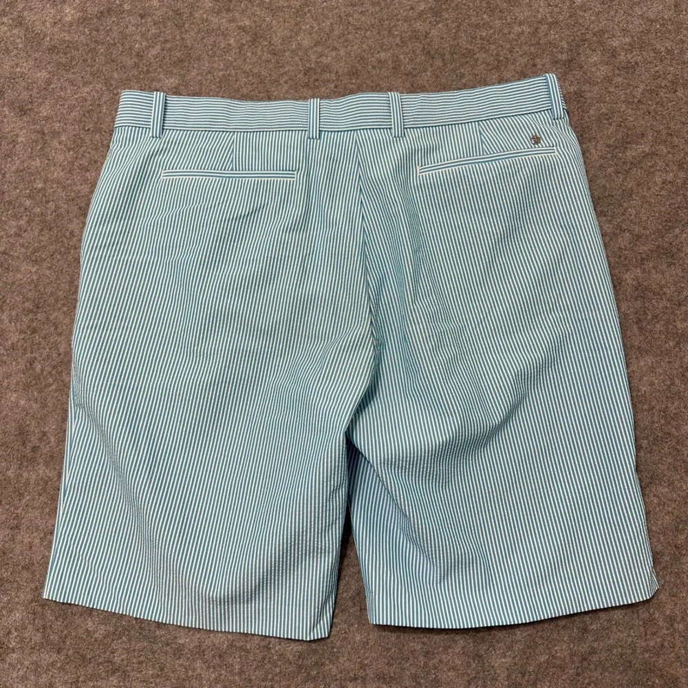 G/FORE Golf Shorts Mens 38 Blue Seersucker Striped Performance Flat Front